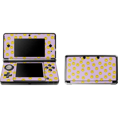 Purple Happy Face Pattern 3DS (2011) Skin